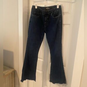 Dark Wash Elastic Waist Flare Jeans - M/L or 10